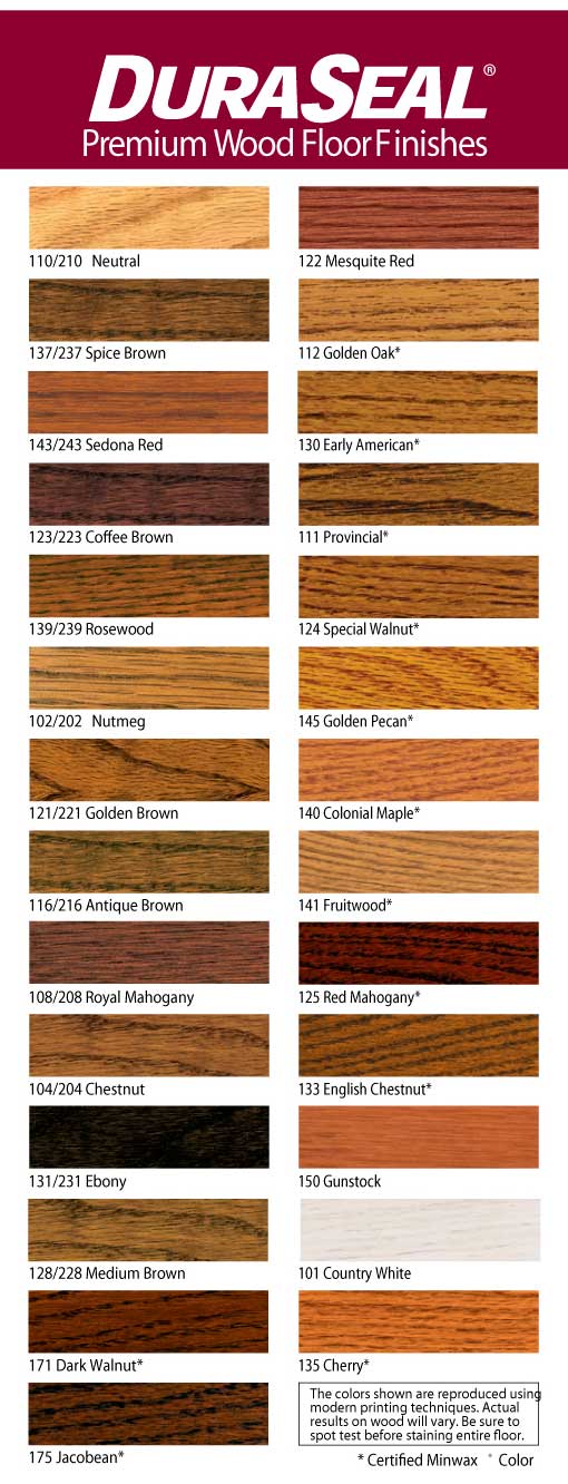 Duraseal Color Chart Pdf