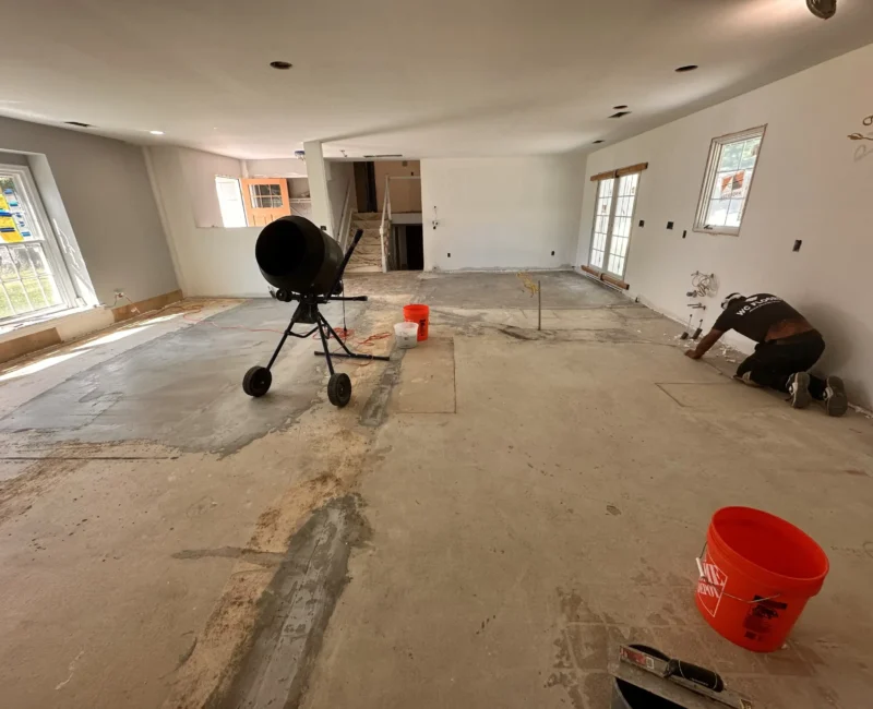 Subfloor Inspection & Expert Preparation by Wc Floors Wood flooring installers leveling subfloor in NJ