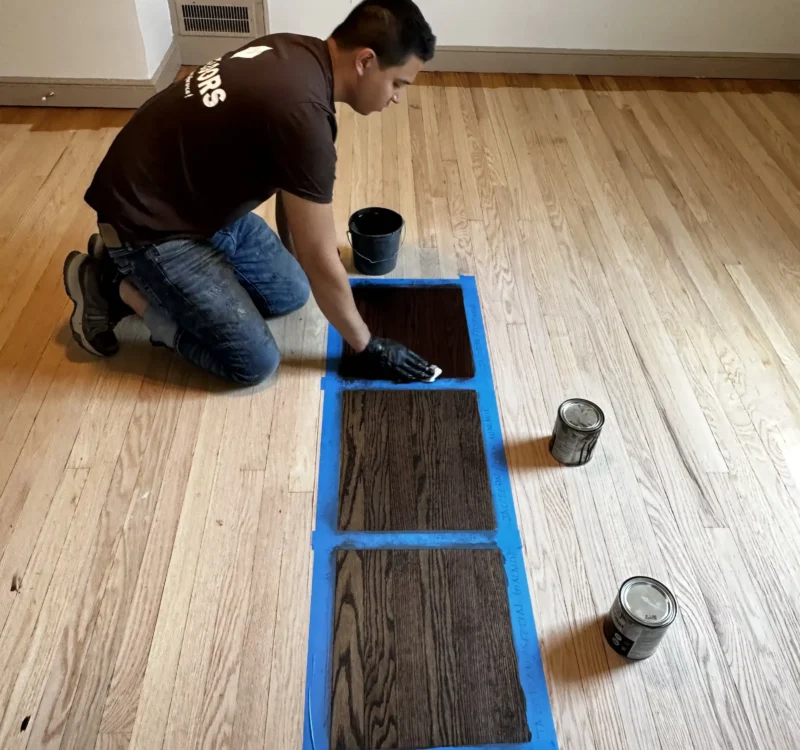 stain samples on hardwood floors by Wc Floors stain samples on hardwood floors by Wc Floors